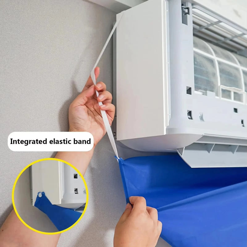 Kit de nettoyage climatiseur mural 100 cm, housse bleue, tuyau 2 m, outils au choix