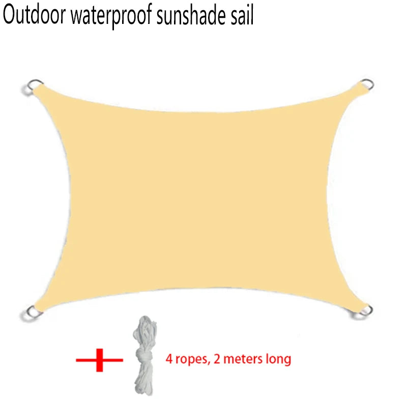 Voile d'ombrage rectangulaire imperméable anti-UV pour terrasse et jardin, 10 tailles, 11 coloris