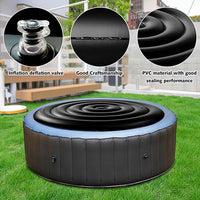 Couvercle gonflable noir pour spa rond 138 ou 160 cm, isolant, avec poignées