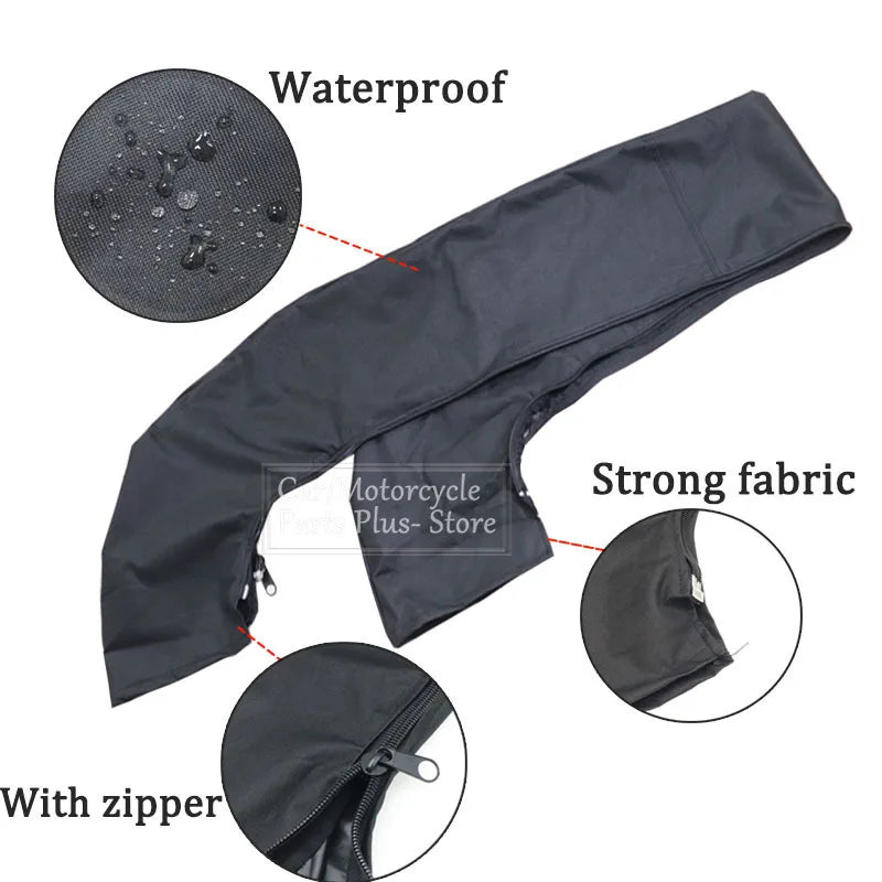 Housse de rangement de bimini noire 600D, 3 ou 4 arceaux, avec fermeture éclair