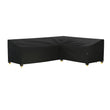 Housse canapé d'angle de jardin en L, Oxford 600D envers PVC noir imperméable, 11 tailles