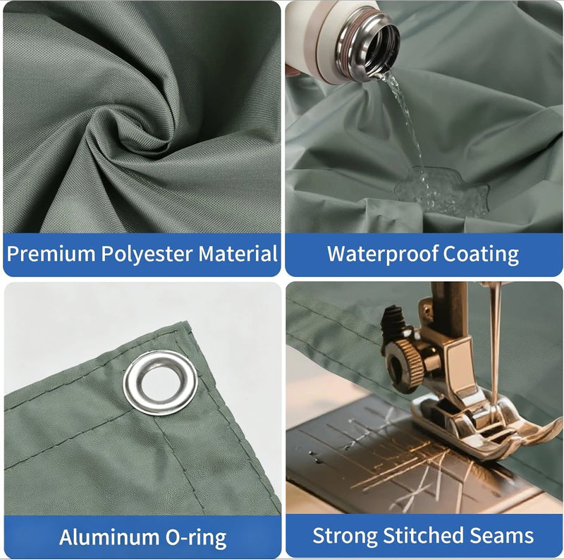 Voile d'ombrage écran d'intimité imperméable avec œillets, 0,75 x 6 à 4 x 5 m