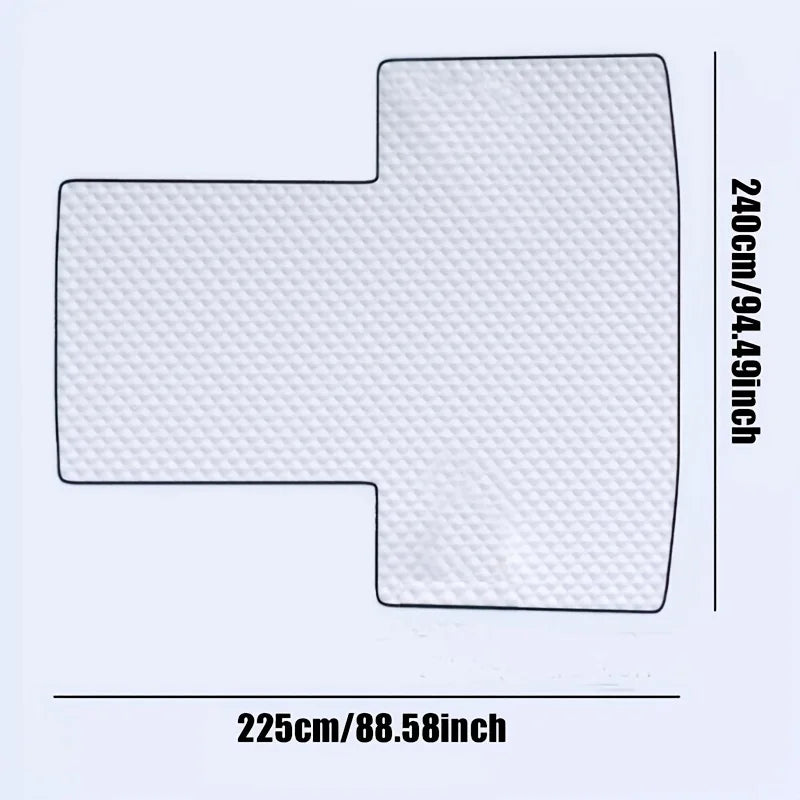 Bâche anti-grêle voiture demi-housse étanche pour pare-brise et capot, 225 x 240 cm