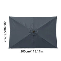 Toile de remplacement pour parasol rectangulaire 200 x 300 cm, polyester anti-UV, 4 coloris