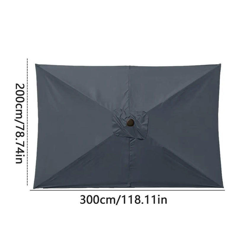 Toile de remplacement pour parasol rectangulaire 200 x 300 cm, polyester anti-UV, 4 coloris