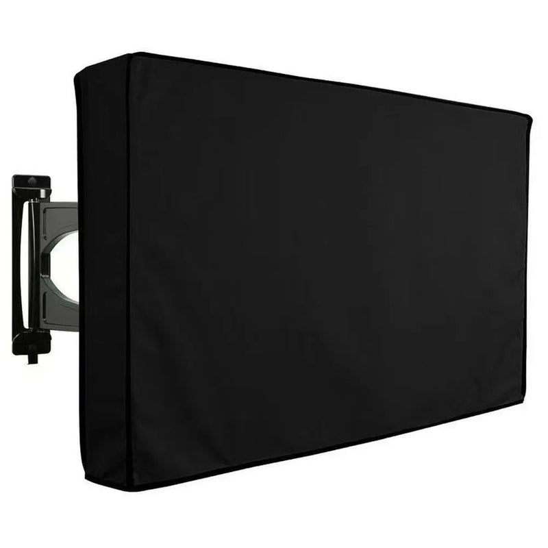 Housse TV extérieure noire imperméable et anti-UV en Oxford, 11 tailles de 22 à 85 pouces
