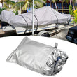 Housse bateau remorquable Oxford 210D imperméable, noir ou argent, 5 tailles de 3,35 à 6,71 m