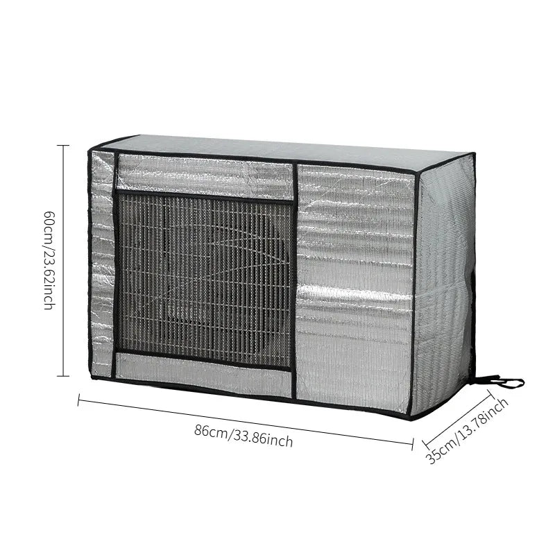 Housse de climatiseur extérieur en aluminium, façade en maille, 4 tailles de 75 à 96 cm
