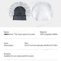 Housse de roue imperméable pour pneu de 74 à 81 cm, argent ou noir