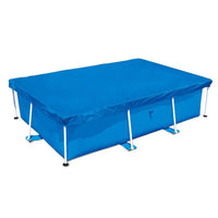 Bâche de piscine rectangulaire bleue avec corde, polyester anti-UV, jusqu'à 400 x 211 cm