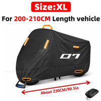 Housse moto pour Yamaha MT-07, polyester 210D imperméable, anti-UV, bandes réfléchissantes, 6 tailles