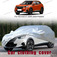 Housse voiture pour Peugeot 308 hatchback et SW (depuis 2022), Oxford argenté, anti-UV, anti-neige