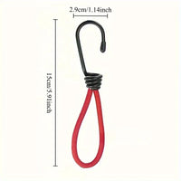 Sandow rouge avec crochet métallique en spirale, 15 cm, lot de 5 pour bâche et tente