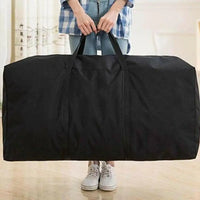 Grand sac de rangement noir 80 x 48 x 25 cm, fermeture éclair, tissu Oxford