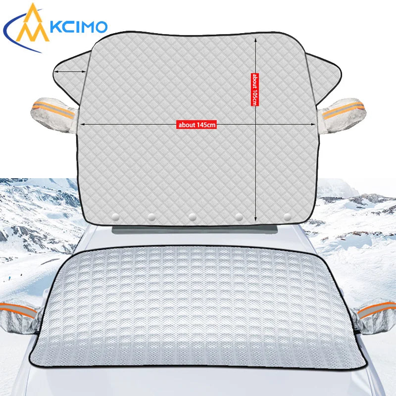 Protection pare-brise magnétique argentée anti-givre et imperméable, 5 aimants, berline 145x105 cm ou SUV 160x116 cm