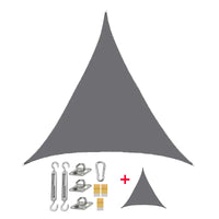 Voile d'ombrage triangulaire imperméable en polyester 300D, de 2x2x2 à 5x5x5 m, beige ou gris