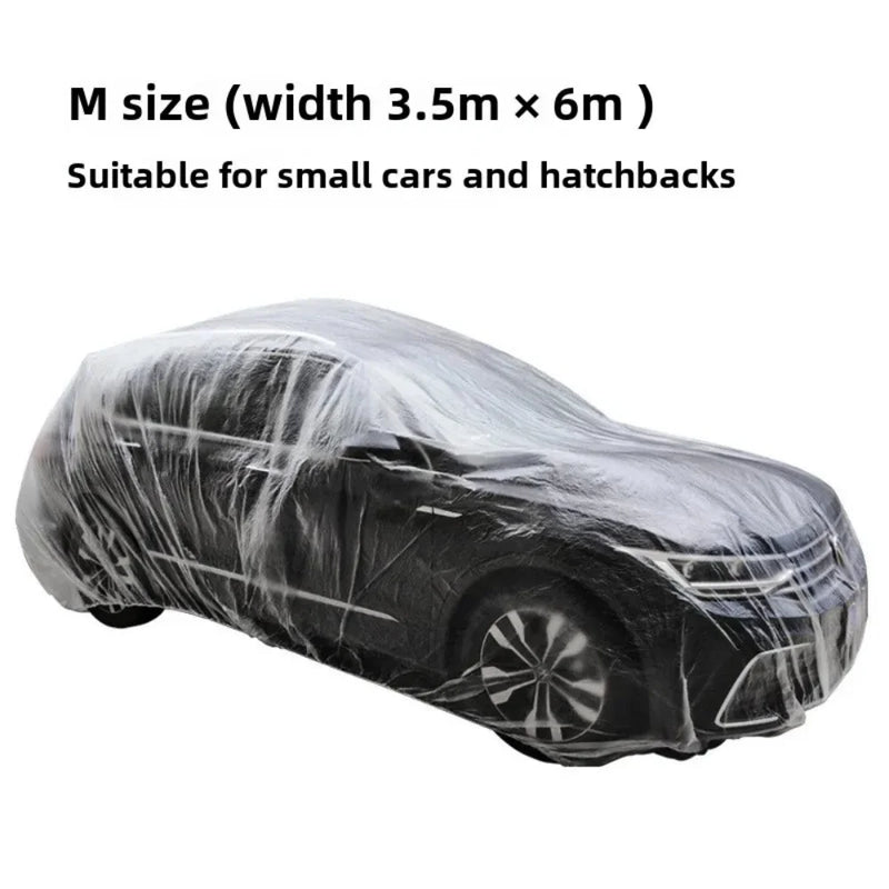 Housse de voiture jetable transparente, anti-poussière et anti-rayures, usage unique, tailles S à XL