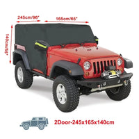 Demi-housse voiture pour Jeep Wrangler TJ 1997-2006, 2 ou 4 portes, polyester 190T anti-UV