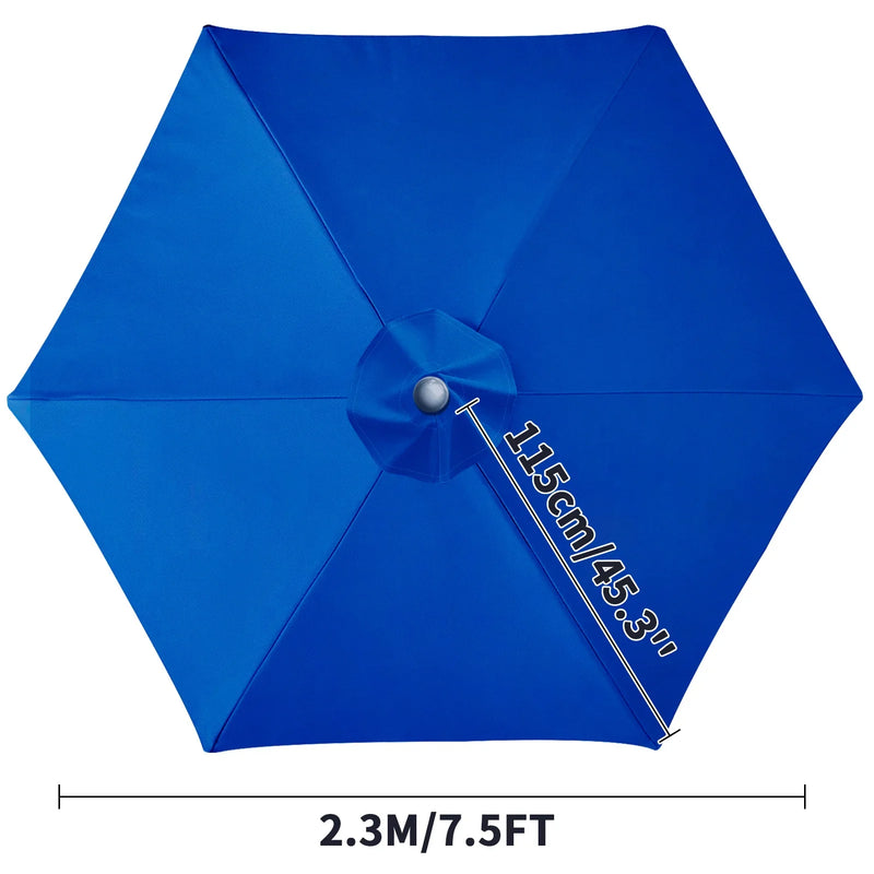 Toile de remplacement parasol 6 ou 8 baleines, imperméable anti-UV, Ø 2 à 3 m