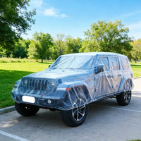 Housse de voiture jetable transparente à bande élastique, 4 tailles jusqu'à 4,8 x 7,5 m