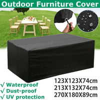 Housse salon de jardin imperméable en Oxford 210D, argent ou noir, 36 tailles
