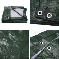 Bâche imperméable multi-usage avec œillets, polyéthylène 8 mil, verte ou bleue, de 2x3 à 4x5 m
