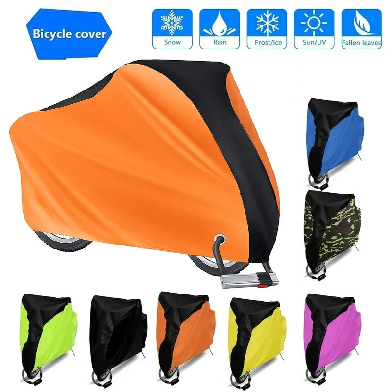 Housse vélo imperméable anti-UV avec trou d'antivol, 6 tailles de S à 3XL, 13 coloris