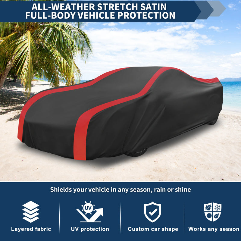 Housse voiture pour Chevrolet Corvette C3, triple couche imperméable, extensible, anti-poussière et anti-neige, noire