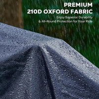 Housse de scooter et moto imperméable anti-UV avec bandes réfléchissantes, noire ou argent, tailles S à L