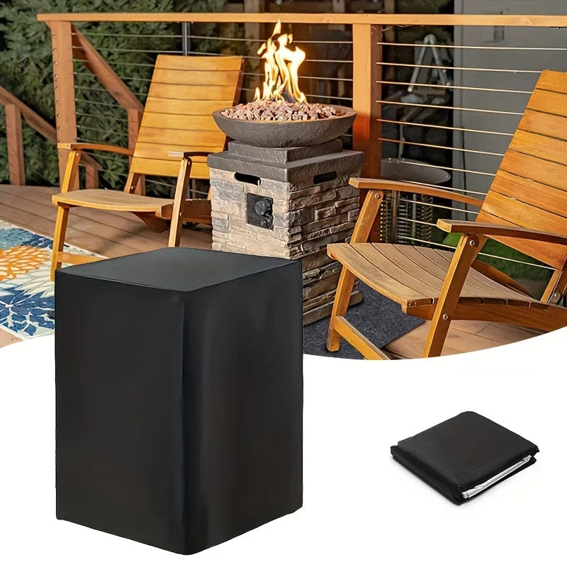 Housse carrée pour colonne de foyer extérieur 210D imperméable, 54 x 54 x 89 cm