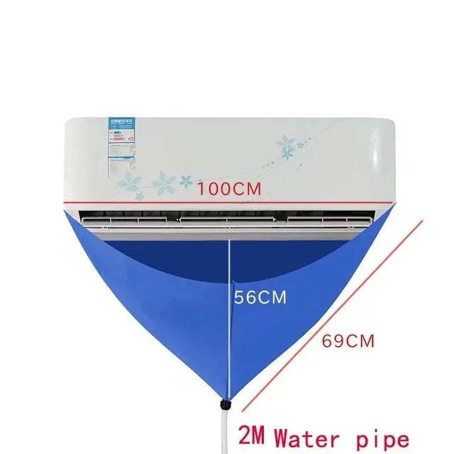 Kit de nettoyage climatiseur mural 100 cm, housse bleue, tuyau 2 m, outils au choix