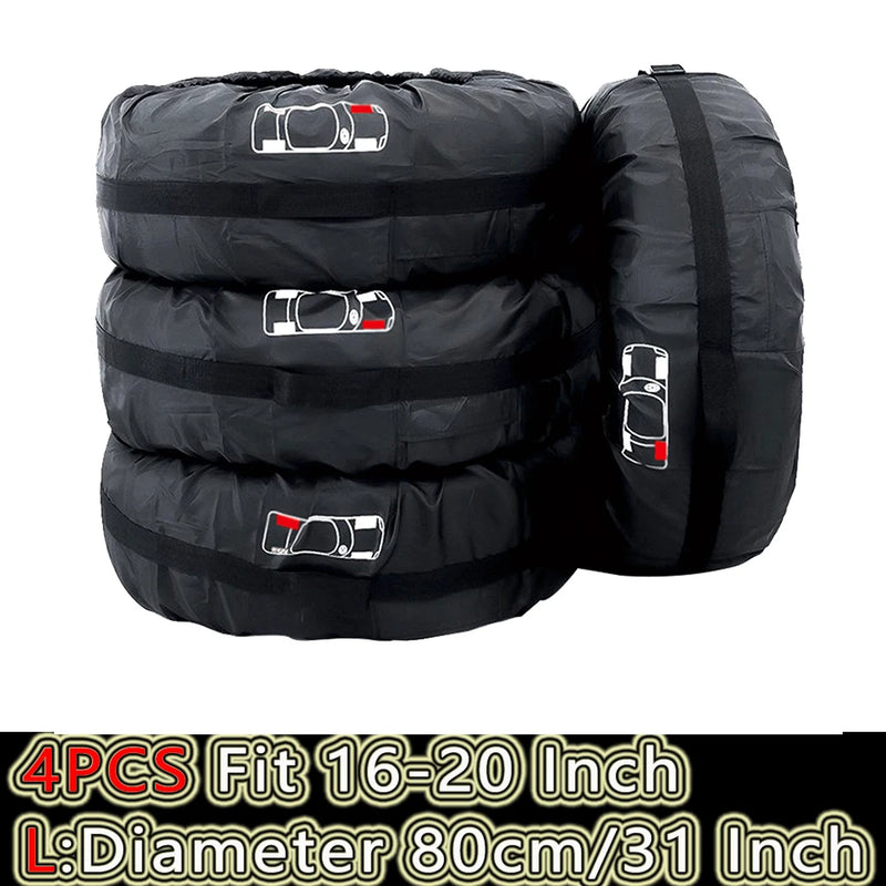 Sacs de rangement pour pneus, lot de 4, poignée et boucle réglable, 13 à 20 pouces