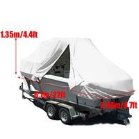 Housse de bateau 600D imperméable anti-UV avec fermeture éclair, gris argent, 6,1 ou 6,7 m