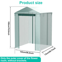 Bâche de rechange pour serre de jardin en PE avec porte zippée enroulable, 4 tailles