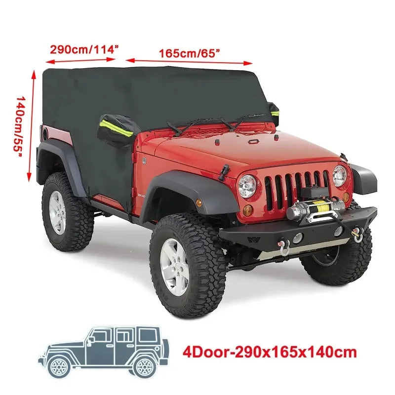 Demi-housse voiture pour Jeep Wrangler TJ 1997-2006, 2 ou 4 portes, polyester 190T anti-UV