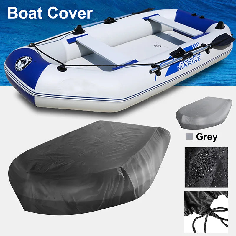 Housse bateau gonflable en V imperméable anti-UV, gris ou noir, 7 tailles de 2,3 à 5,2 m