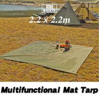 Bâche de sol et auvent de camping Oxford 210D imperméable 2,2 x 2,2 m