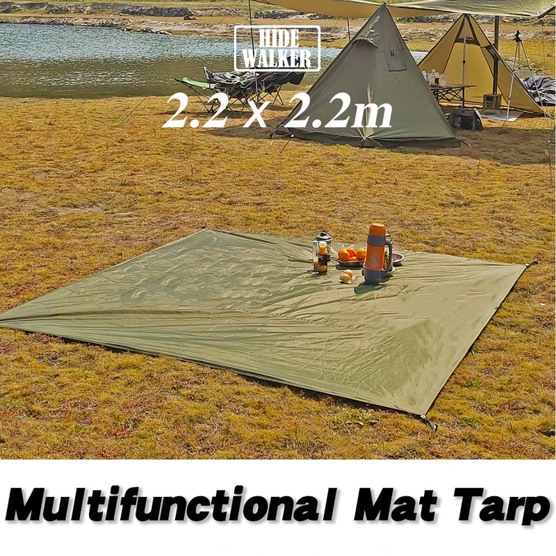 Bâche de sol et auvent de camping Oxford 210D imperméable 2,2 x 2,2 m