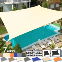 Voile d'ombrage rectangulaire ou carré, 7 coloris, de 2x2 à 4x6 m, option kit de fixation