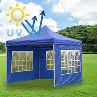 Paroi latérale de tonnelle 3 x 3 m Oxford 210D imperméable, avec fenêtres, structure non incluse