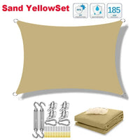 Voile d'ombrage rectangulaire imperméable en polyester 300D, anti-UV, 10 tailles