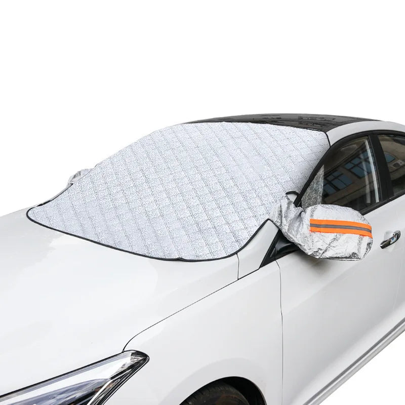 Protection pare-brise magnétique argentée anti-givre et imperméable, 5 aimants, berline 145x105 cm ou SUV 160x116 cm