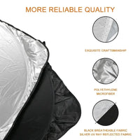 Pare-soleil pare-brise voiture pliable argenté réfléchissant, 150 x 70 cm, avec sac de rangement