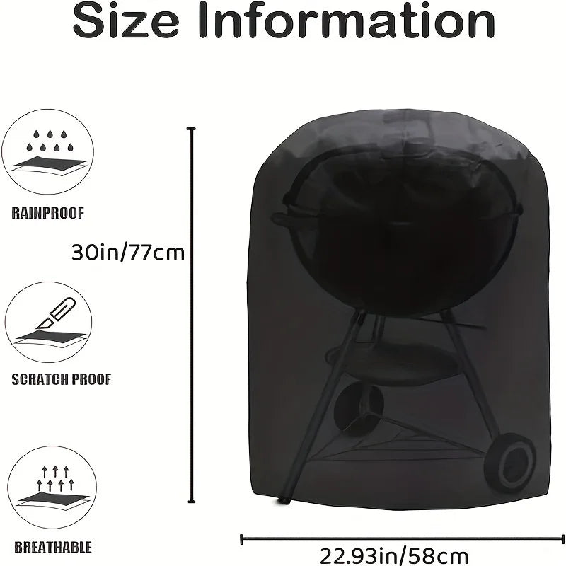 Housse barbecue pour Weber 22 pouces (57 cm), ronde en PVC imperméable, 2 tailles
