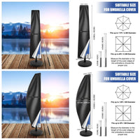Housse parasol déporté forme banane ou droite avec perche télescopique et pochette, Oxford imperméable