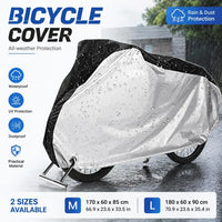 Housse vélo extérieur en Oxford 210D noir et argent, imperméable et anti-UV, 170 ou 180 cm