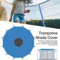 Toit pare-soleil de trampoline anti-UV imperméable, 1,83 à 4,88 m, pour 6, 8 ou 12 poteaux