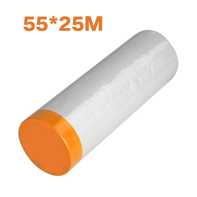 Film de protection peinture pré-plié avec ruban de masquage, rouleau 25 m
