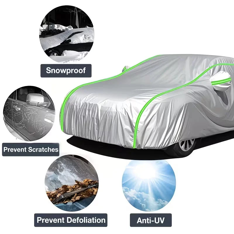Housse voiture extérieur Oxford 210T argentée, anti-UV et anti-neige, berline et SUV