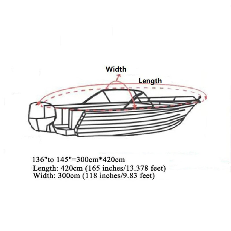 Housse de jet ski noire 420 x 300 cm, Oxford 210D imperméable, pour moto aquatique